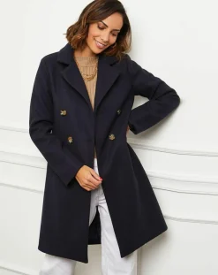 Sale L'Armoire de Suzette Manteau en Laine mélangée Zoe marine