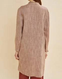 Discount Chloé Stora Manteau en Lin mélangé Martini terre/écru