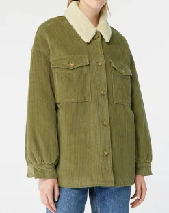 Femme Billabong Manteau en Velours côtelé Lucky kaki