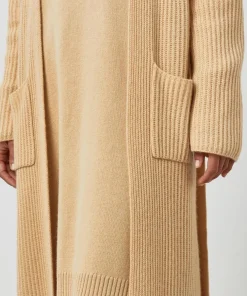 Clearance Rodier Manteau Lily-Rose long 100% Cachemire ceinture beige chiné