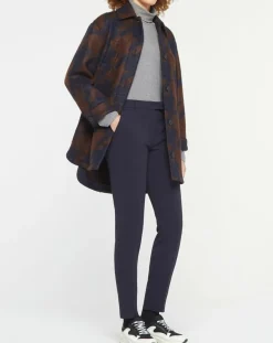 Online MaxMara Studio Manteau mi-long en Mohair & Laine mélangés Sante marron/bleu