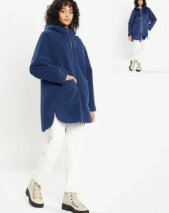 Lou Andrea Manteau réversible en Fausse Fourrure Avi Mont indigo