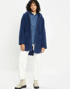 Lou Andrea Manteau réversible en Fausse Fourrure Avi Mont indigo