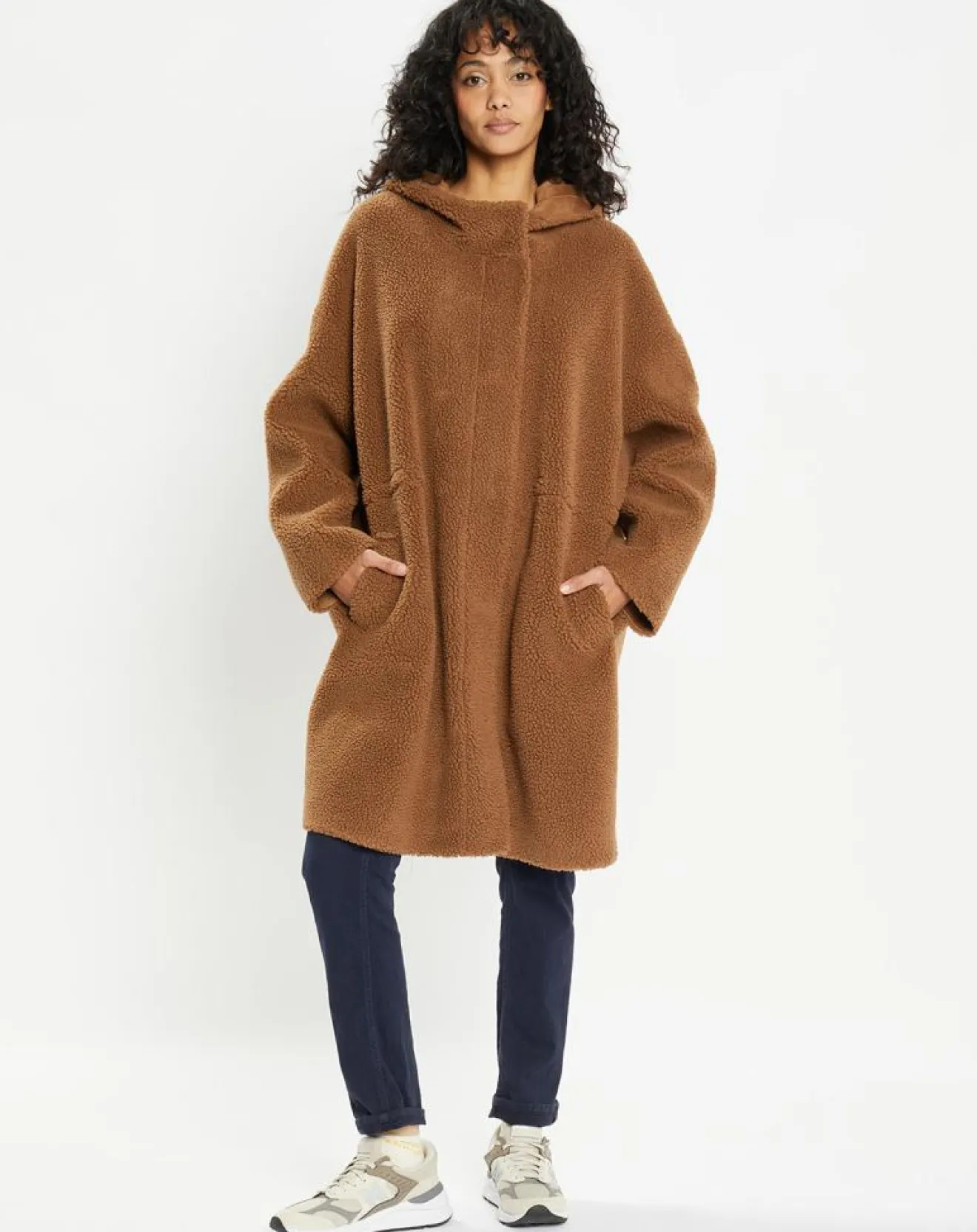 New Lou Andrea Manteau réversible en Fausse Fourrure Happy toffee