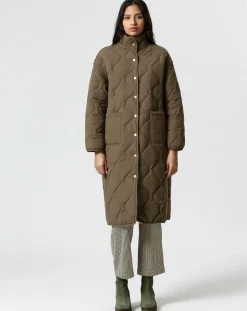 Femme The Korner Manteau réversible Marie kaki/beige
