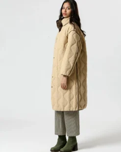 Femme The Korner Manteau réversible Marie kaki/beige