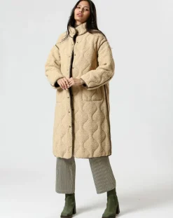 Femme The Korner Manteau réversible Marie kaki/beige