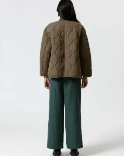 Femme The Korner Manteau réversible Virginie kaki/beige