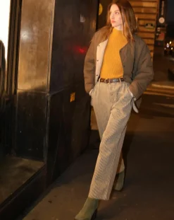 Femme The Korner Manteau réversible Virginie kaki/beige