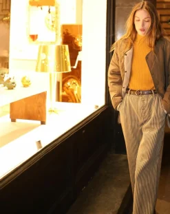 Femme The Korner Manteau réversible Virginie kaki/beige