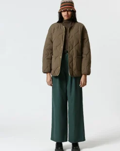 Femme The Korner Manteau réversible Virginie kaki/beige