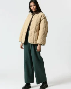 Femme The Korner Manteau réversible Virginie kaki/beige