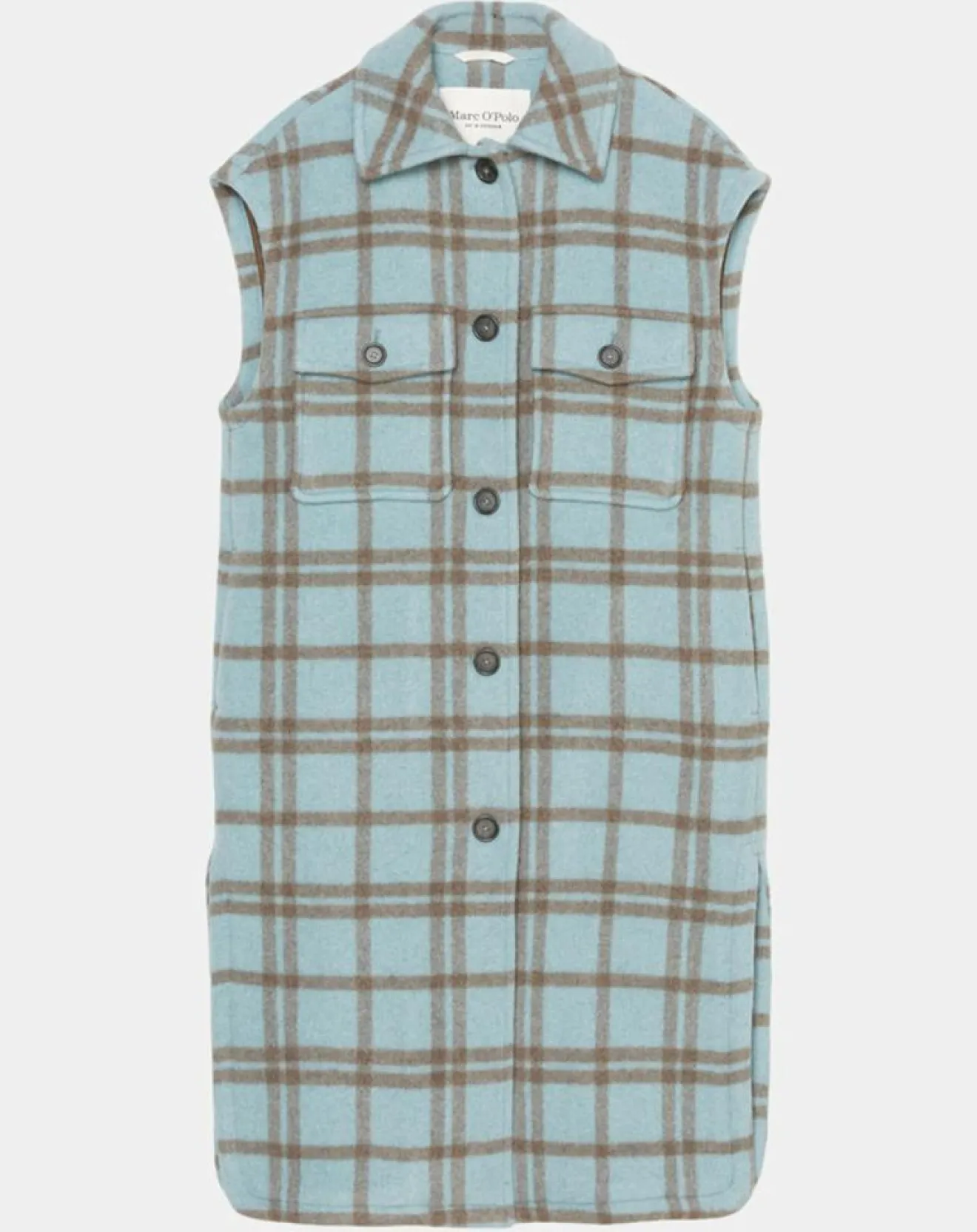 Discount Marc O'Polo Manteau sans manches en Laine mélangée Campagne à carreaux bleu