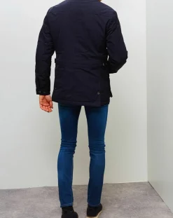 New Hackett London Manteau Winter velospeed bleu marine