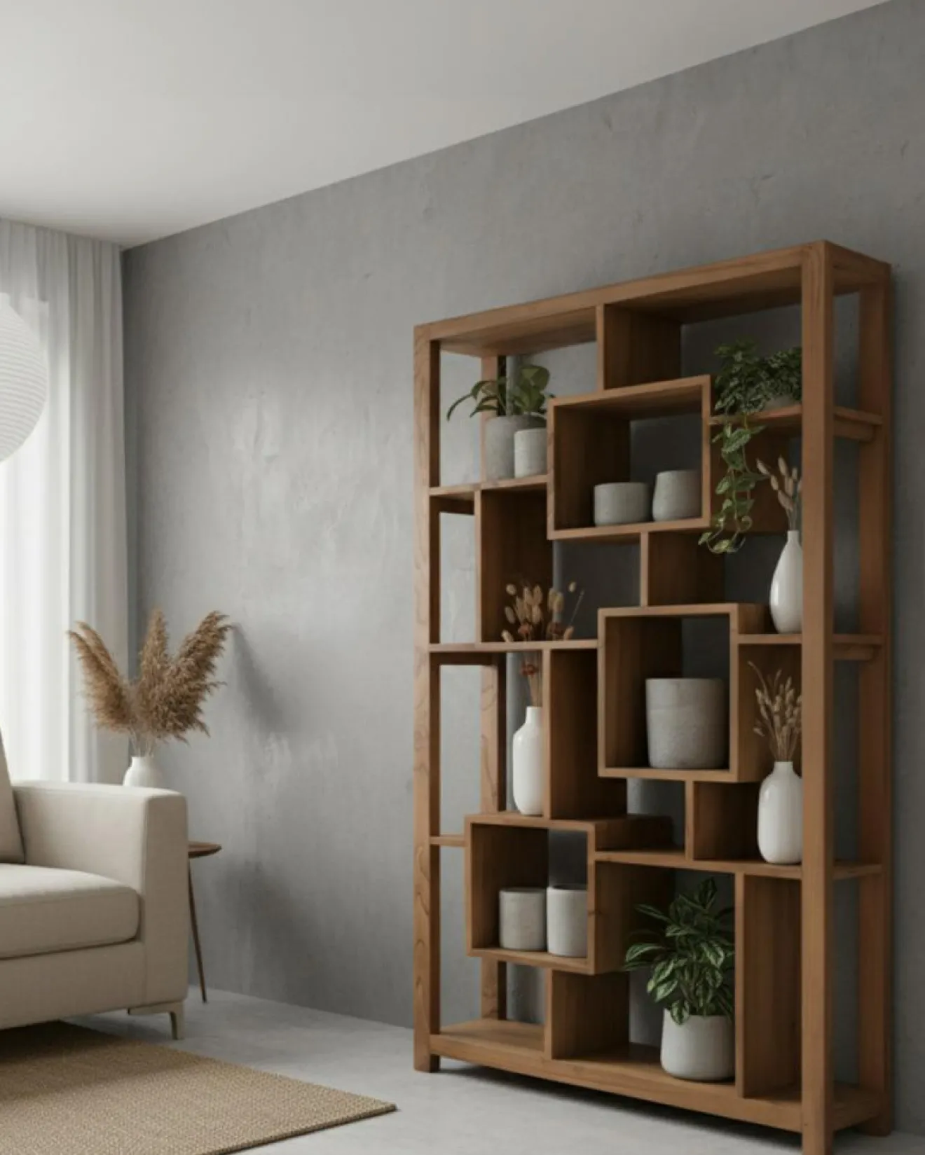 Best Uniqka Maze - Étagère en bois massif de Teck