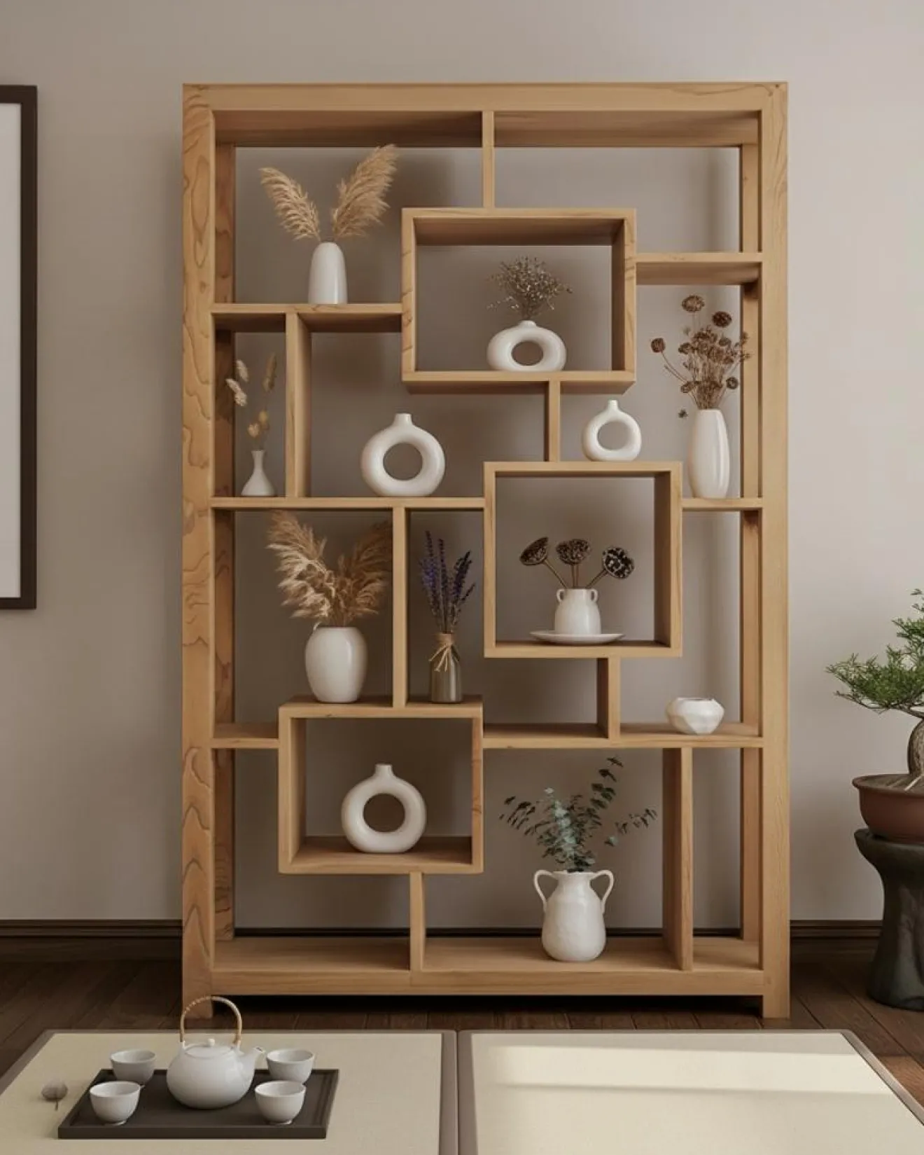 Best Uniqka Maze - Étagère en bois massif de Teck