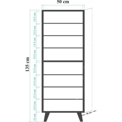 Wooden Art Meuble à chaussure Filinta chêne - 50x135x38 cm