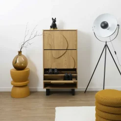 Discount Home Deco Factory Meuble à chaussures Calypso marron/noir - 60x24x115 cm