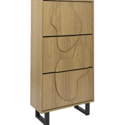 Discount Home Deco Factory Meuble à chaussures Calypso marron/noir - 60x24x115 cm