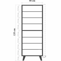Wooden Art Meuble à chaussures Filinta multicolore - 50x128x38 cm