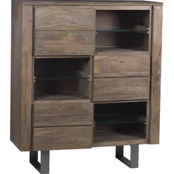 Bois & Chiffons Meuble haut manguier new york vintage marron - 120x45x140 cm