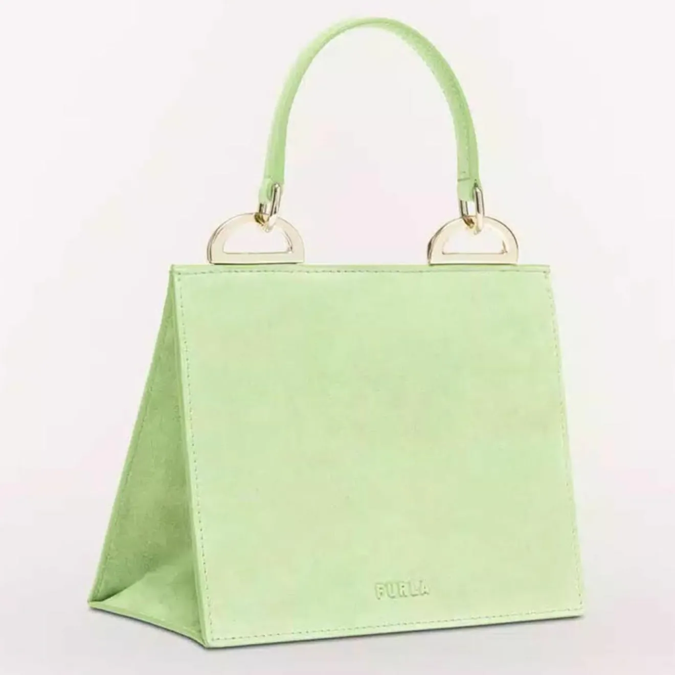 Best Furla Micro Sac à main en Cuir & Velours de Cuir Ligne Future vert 11x9.5x7.5 cm