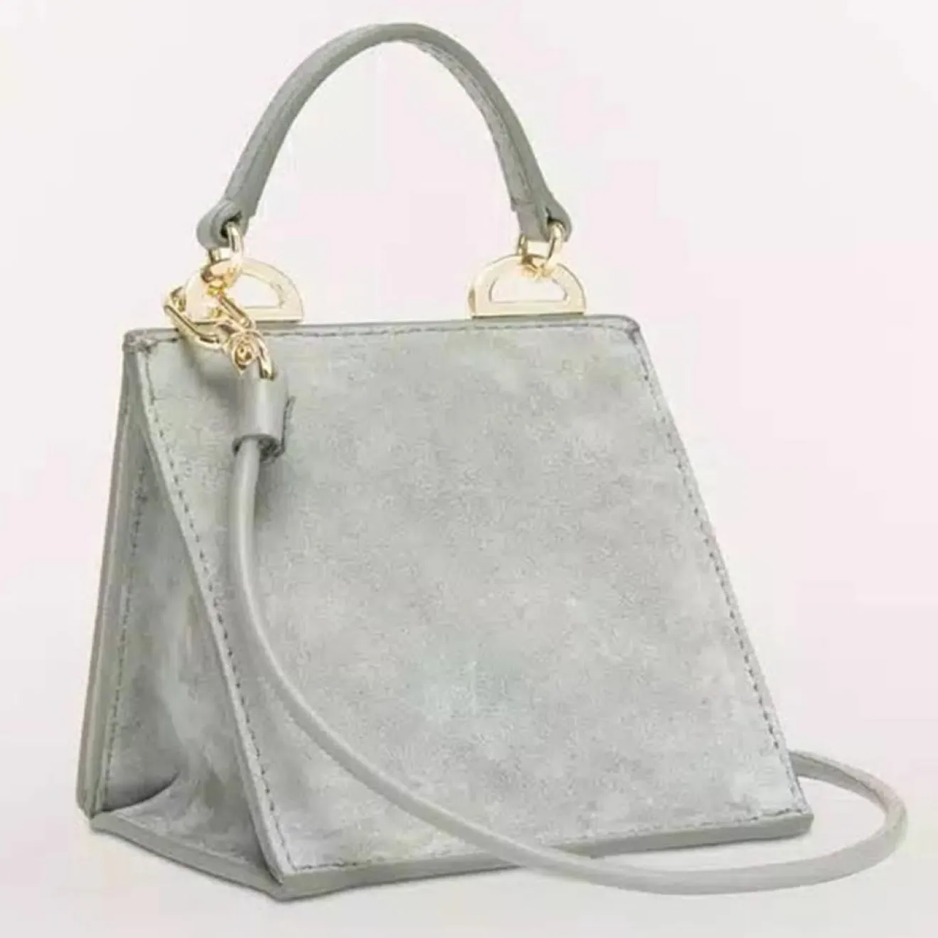 Femme Furla Micro Sac à main en Velours de Cuir Ligne Future argenté 11.0x9.5x7.5 cm