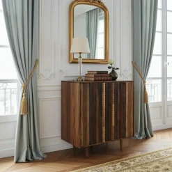 Discount Bois & Chiffons Mini bar 2 portes Manguier Ramon Naturel - 100x45x100 cm