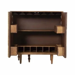 Discount Bois & Chiffons Mini bar 2 portes Manguier Ramon Naturel - 100x45x100 cm