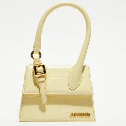 Outlet Jacquemus Mini sac à main en Cuir Le Chiquito Moyen jaune - 13.5x18x5 cm