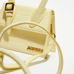Outlet Jacquemus Mini sac à main en Cuir Le Chiquito Moyen jaune - 13.5x18x5 cm