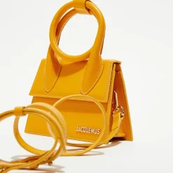 Online Jacquemus Mini sac à main en Cuir Le Chiquito Noeud orange - 18x13.5 cm