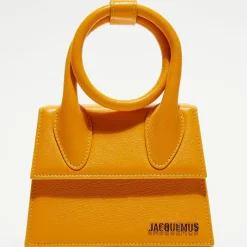 Online Jacquemus Mini sac à main en Cuir Le Chiquito Noeud orange - 18x13.5 cm