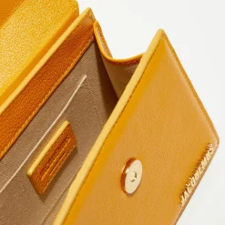 Online Jacquemus Mini sac à main en Cuir Le Chiquito Noeud orange - 18x13.5 cm