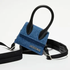 Femme Jacquemus Mini sac à main en Jean Le Chiquito bleu - 12x6 cm