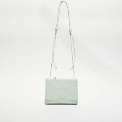 Femme Bottega Veneta Mini sac bandoulière en Cuir nappa Intrecciato l'or des glaciers - 19x15x6 cm