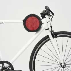 Femme Maison Faret Mini Sac en Toile enduite & Cuir Medoc rouge/noir - 13x13x5.5 cm