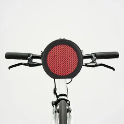 Femme Maison Faret Mini Sac en Toile enduite & Cuir Medoc rouge/noir - 13x13x5.5 cm