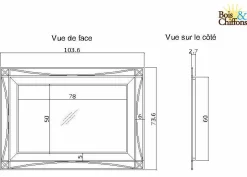 Bois & Chiffons Miroir design Manguier Pondicherry Noir - 104x3x74 cm