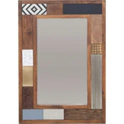 Online Bois & Chiffons Miroir peau de vache bois sculpté manguier terranova marron - 100x4x70 cm