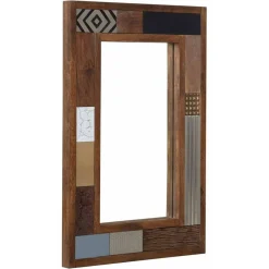 Online Bois & Chiffons Miroir peau de vache bois sculpté manguier terranova marron - 100x4x70 cm