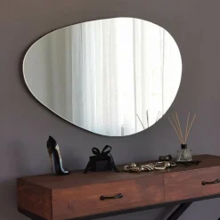Wooden Art Miroir Porto noir - 76x50x2.2 cm