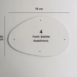 Wooden Art Miroir Porto noir - 76x50x2.2 cm