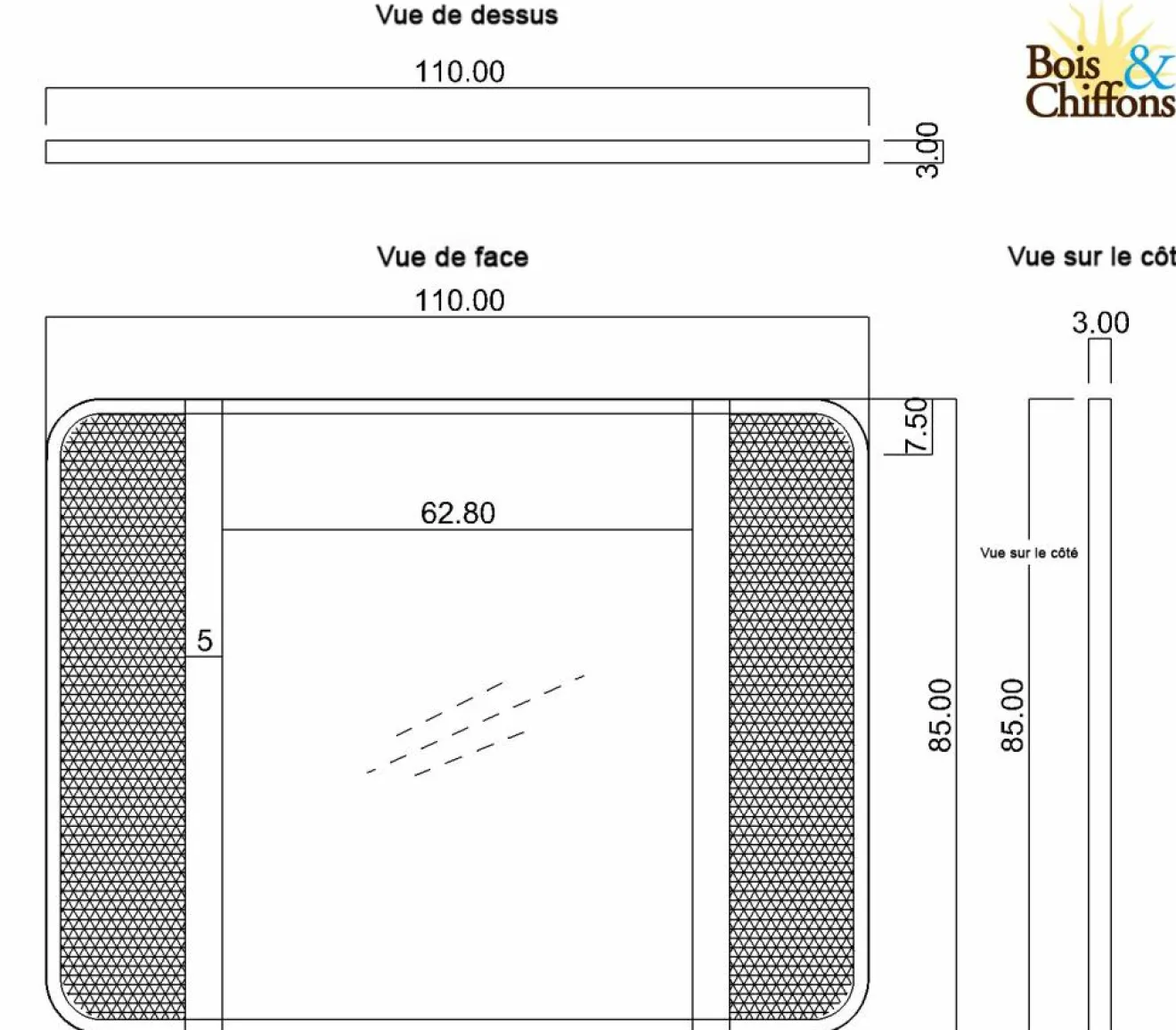 Hot Bois & Chiffons Miroir tendance Manguier Farm II Naturel - 110x3x85 cm