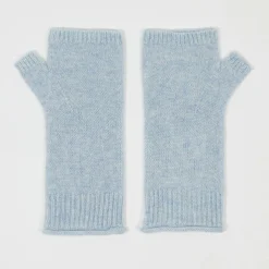 Femme Cashmere Tribu Mitaines 100% Cachemire poignets en côtes Mindy icy blue