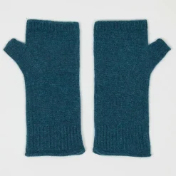 Discount Cashmere Tribu Mitaines 100% Cachemire poignets en côtes Mindy heathered teal
