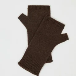 Cashmere Tribu Mitaines 100% Cachemire poignets en côtes Mindy brownie
