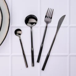 Online Bjorn Ménagère Abel noire - 24 pièces