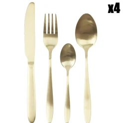 Home Deco Factory Ménagère dorée - 16 pièces