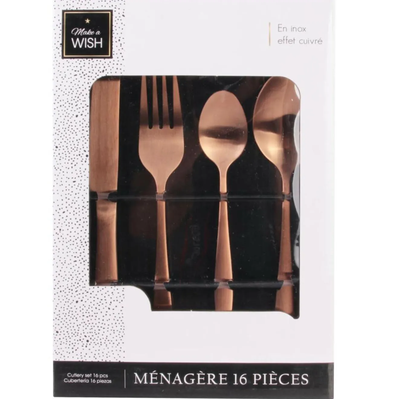 The Home Déco Factory Ménagère dorée - 16 pièces